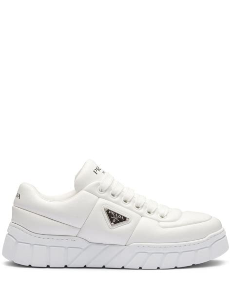 White Padded Nappa Leather Sneakers 